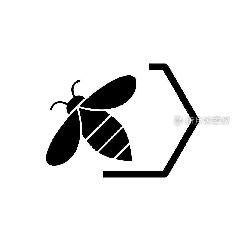 养蜂固体图标设计。适用于信息图表，网页，移动应用程序，UI, UX和GUI设计。